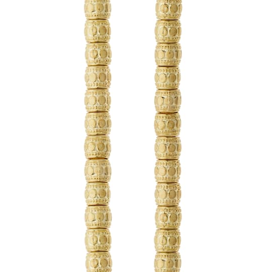 Gold Small Drum Beads, 7mm by Bead Landing™